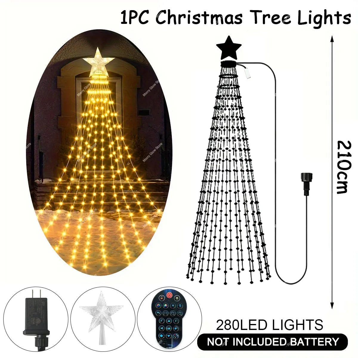 1.8M / 2.1M Smart Christmas Tree Lights – 400 LED APP-Controlled RGB DIY Light Show