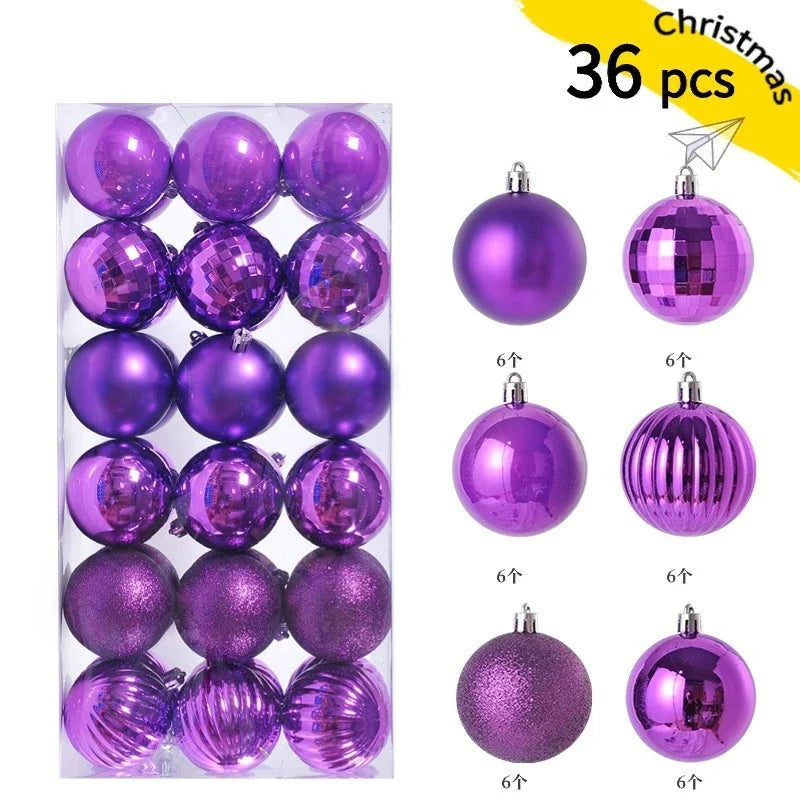 24/36 Pcs Hanging Christmas Tree Ornaments 3/4CM Balls Multiple Colors