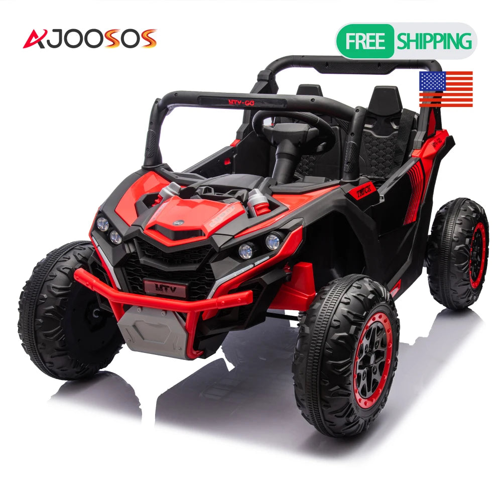 24V Two-Seater Electric Ride-On UTV for Kids – Remote Control, 4-Wheel Suspension, Slow Start & Big Wheels for Ages 3+