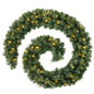 270cm Christmas Wreaths with 50 LED Lights Artificial Front Door Rattens Decor Xmas Faux Garland for Fireplace Stair Xmas Decor