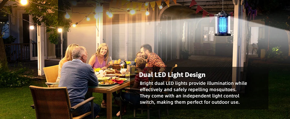 Minimoon Bug Zapper Outdoor Mosquito Zapper with Dual LED Light 4200V Electric Fly Trap