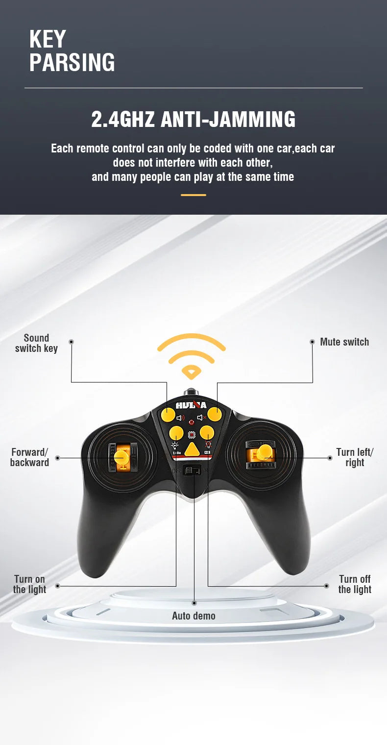 Huina 1318 1:18 RC Flatbed Transport Truck – 9-Channel Alloy Trailer Model
