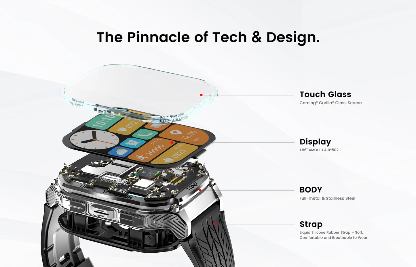 KOSPET TANK M3 Rugged Smart Watch for Men – Military Grade Durability, AMOLED Display, Bluetooth Calling & 60-Day Standby Battery