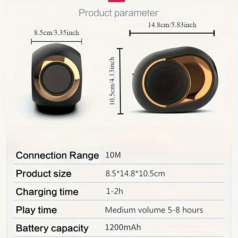 Portable Wireless Speaker Bluetooth Waterproof Speaker – TWS Stereo Speaker with 3D Bass & Hands-Free Calling