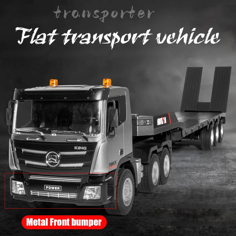 Huina 1318 1:18 RC Flatbed Transport Truck – 9-Channel Alloy Trailer Model