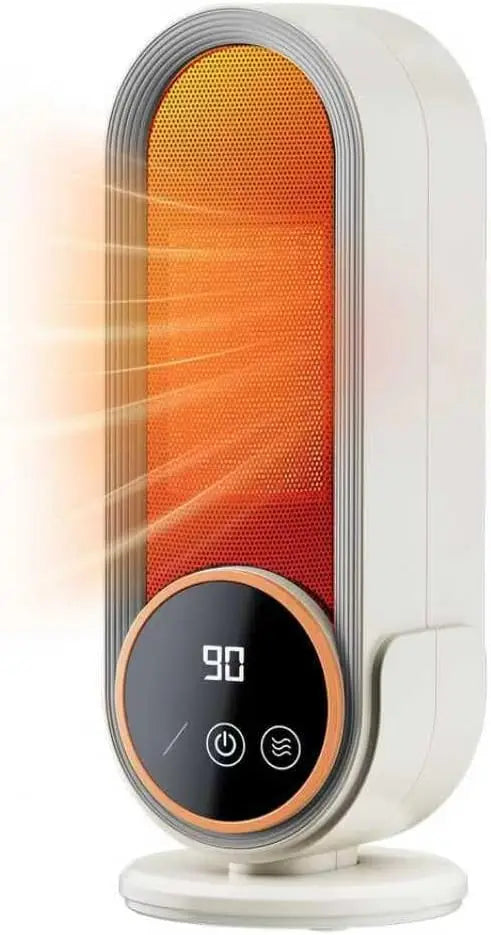 Portable 1200W PTC Ceramic Space Heater with Remote, Timer & Digital Display – Whisper-Quiet Heater for Bedroom or Office