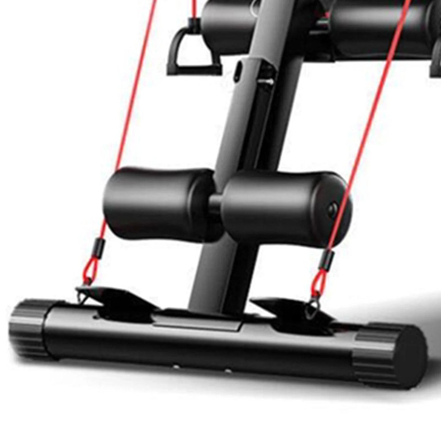 Adjustable Weight Bench with Cushion Support and Resistance Bands