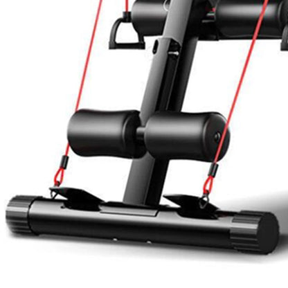 Adjustable Weight Bench with Cushion Support and Resistance Bands