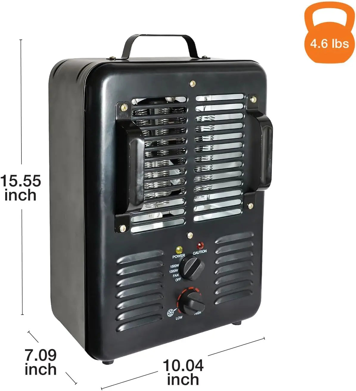 1500W Portable Space Heater with Safety Features – Electric Fan Heater for Garage, Office, Basement & Indoor Use