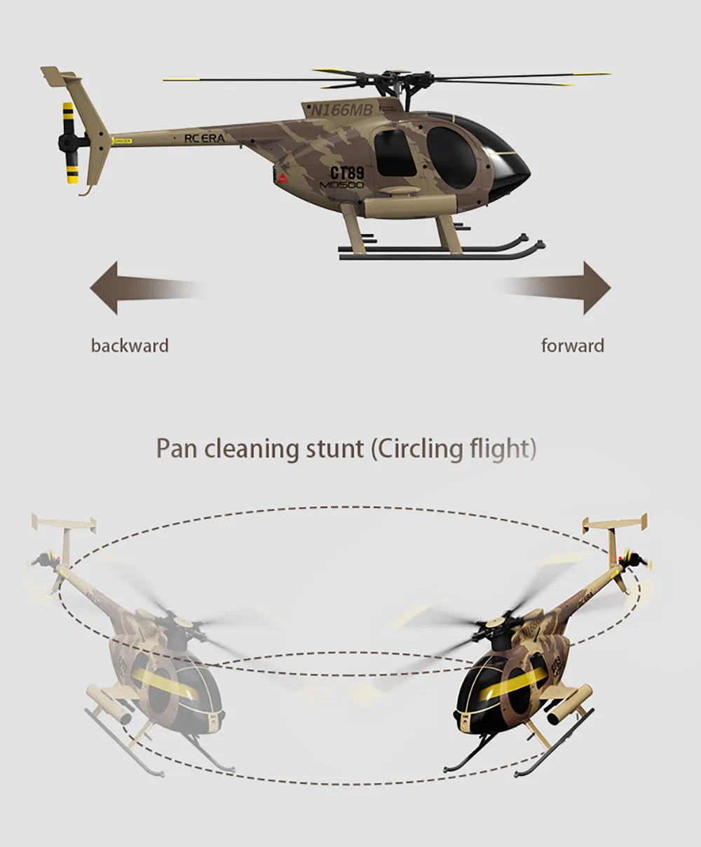 RC ERA C189 MD500 2.4G 6CH Flybarless Brushless RC Helicopter with Altitude Hold – 1:28 Scale