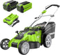40V Cordless 20-Inch Twin Blade Lawn Mower with Dual Batteries & Smart Cut Technology