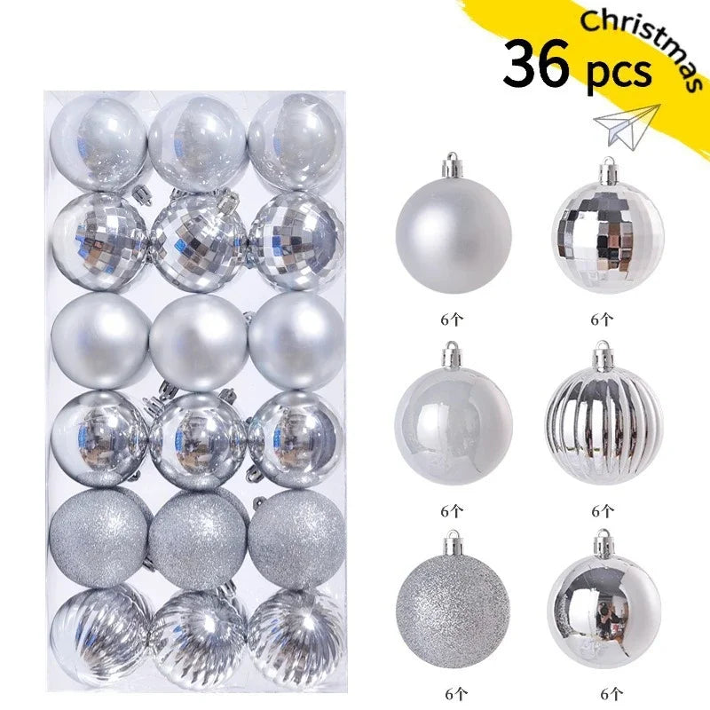 24/36 Pcs Hanging Christmas Tree Ornaments 3/4CM Balls Multiple Colors