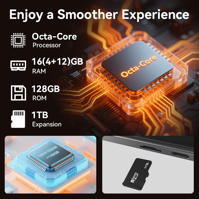 SVITOO 11-Inch Android 15 Tablet – 16GB RAM + 128GB ROM (1TB Expandable)