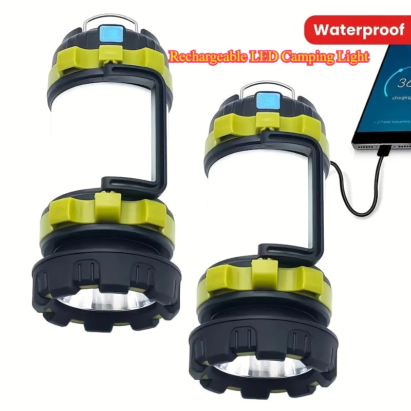 Rechargeable LED Camping Lantern 1000LM Flashlight with Power Bank & 6 Lighting Modes