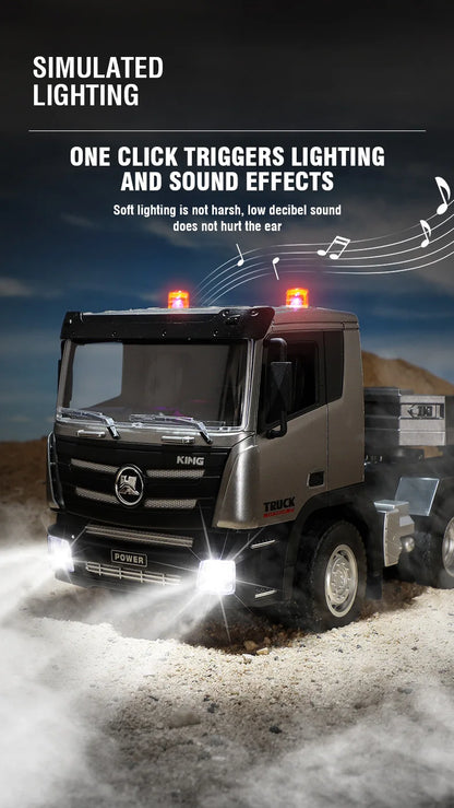 Huina 1318 1:18 RC Flatbed Transport Truck – 9-Channel Alloy Trailer Model