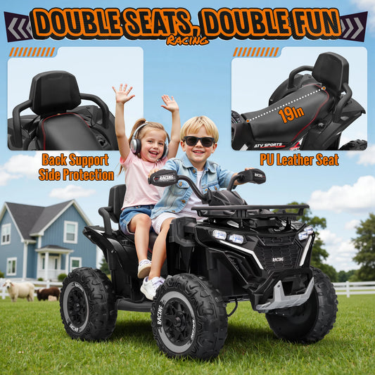 24V Large 4WD Ride-On UTV for Kids – 800W Motor, Dual Leather Seats, Remote Control