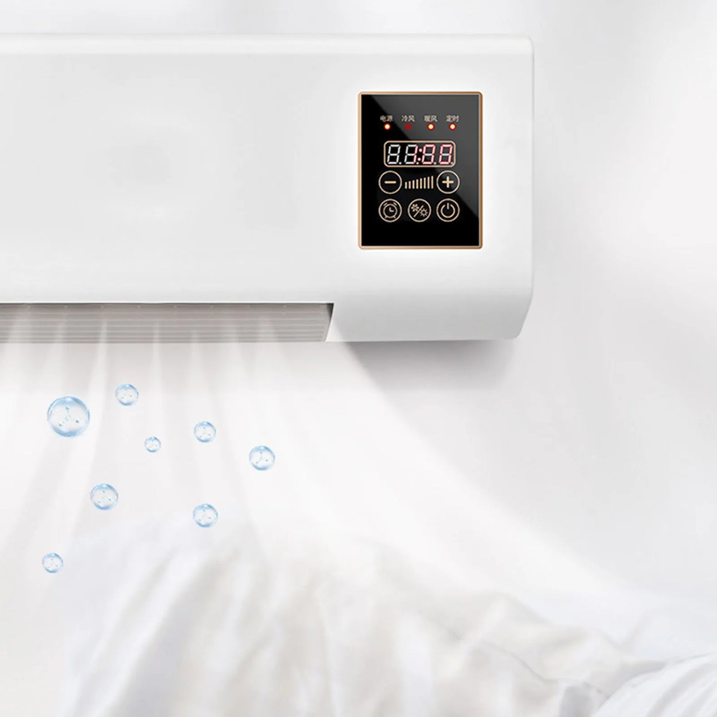 1800W Wall Mounted Air Conditioner 2-in-1 Cooling Heating Compact for Bedroom 20㎡ Quiet Operation Energy Efficient