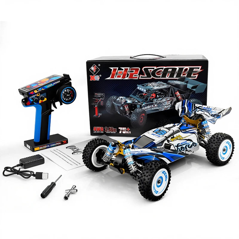WLtoys 1:12 Scale 4WD Brushless RC Car – 75km/h High-Speed Electric Racing Vehicle for Adults & Teens