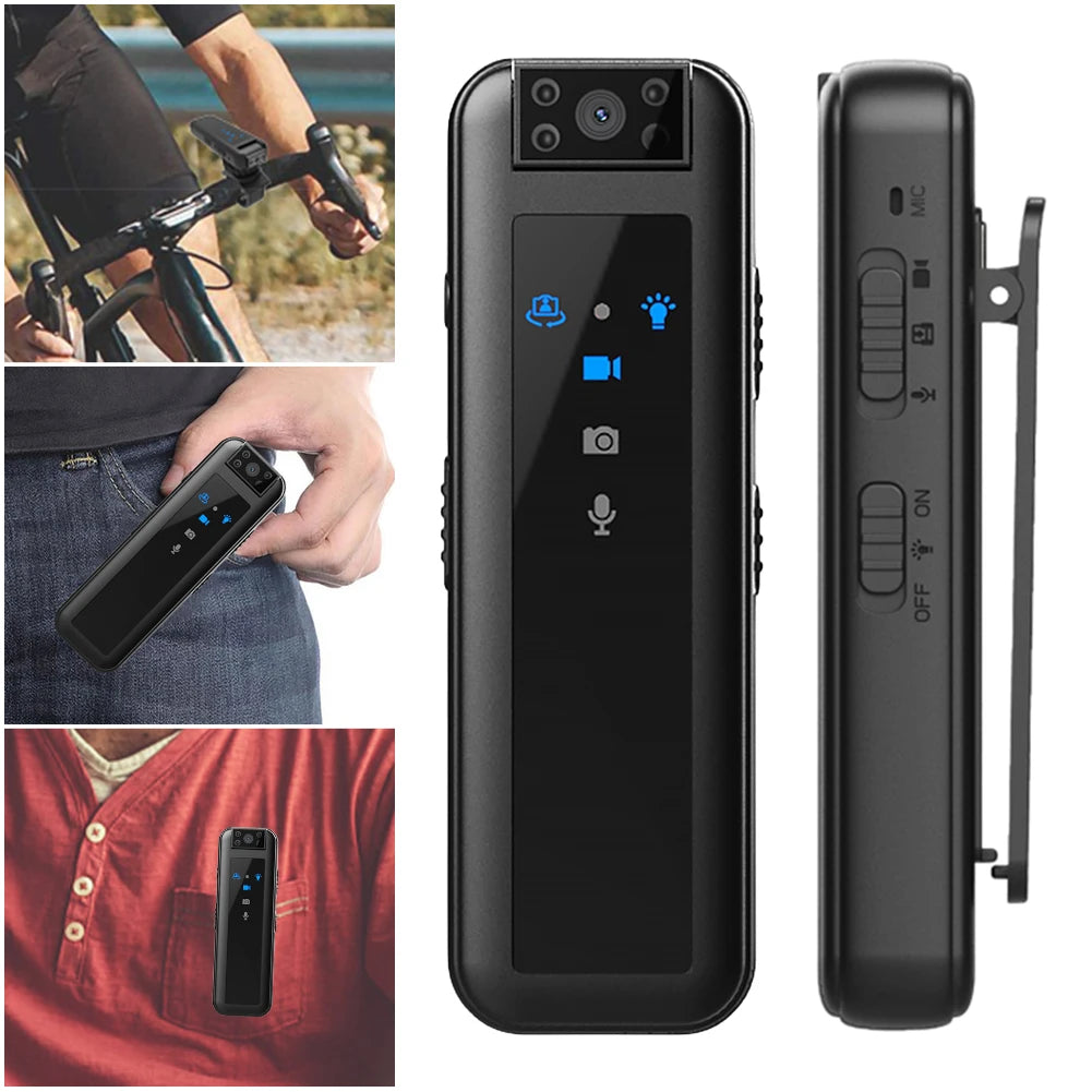 Mini HD 1080P Body Camera with Night Vision & 180° Rotating Lens