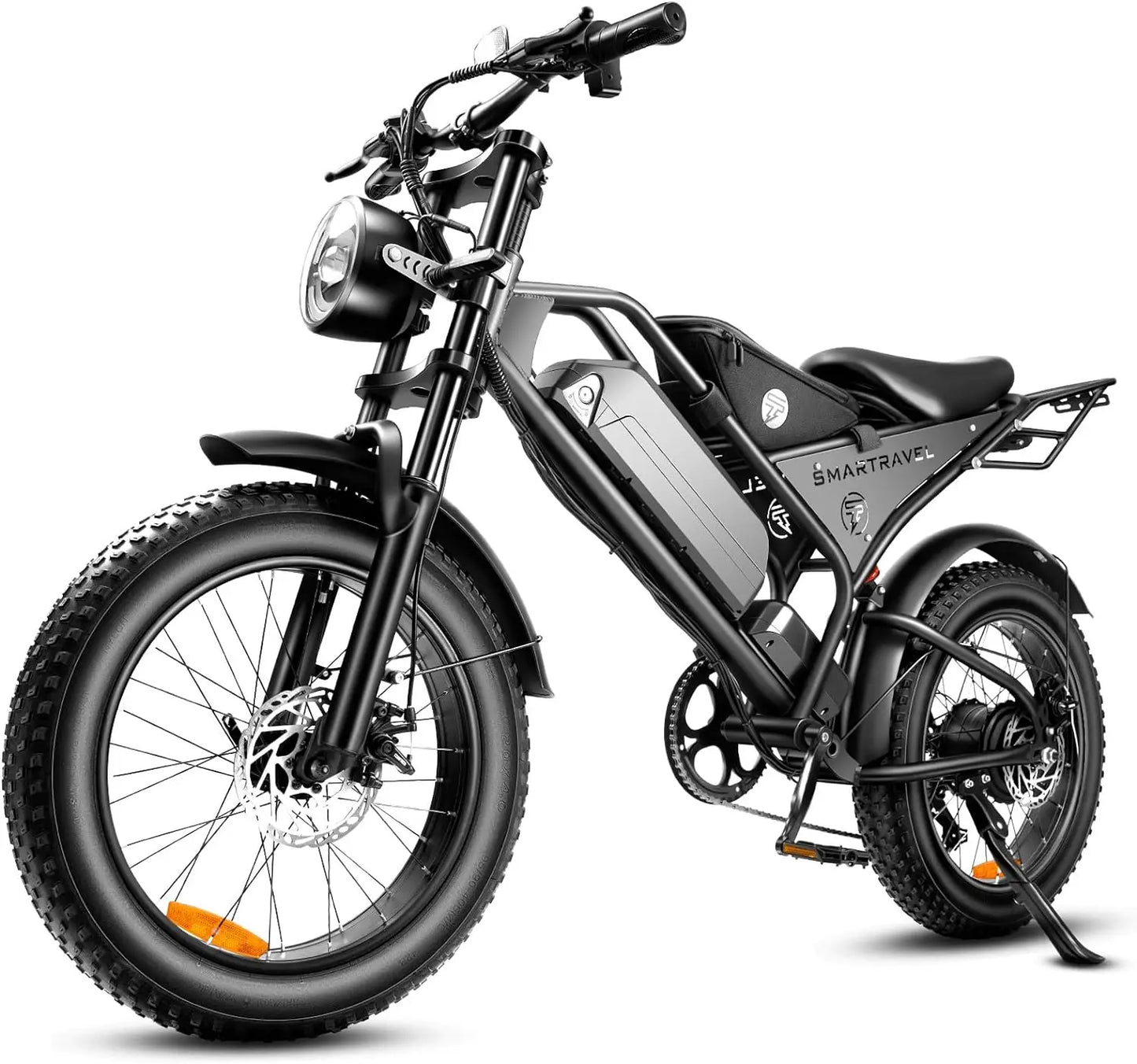 1000W Full Suspension Electric Bike for Adults – 48V 15Ah Battery, 28MPH Fat Tire Moped-Style E-Bike with Shimano 7-Speed and Disc Brakes