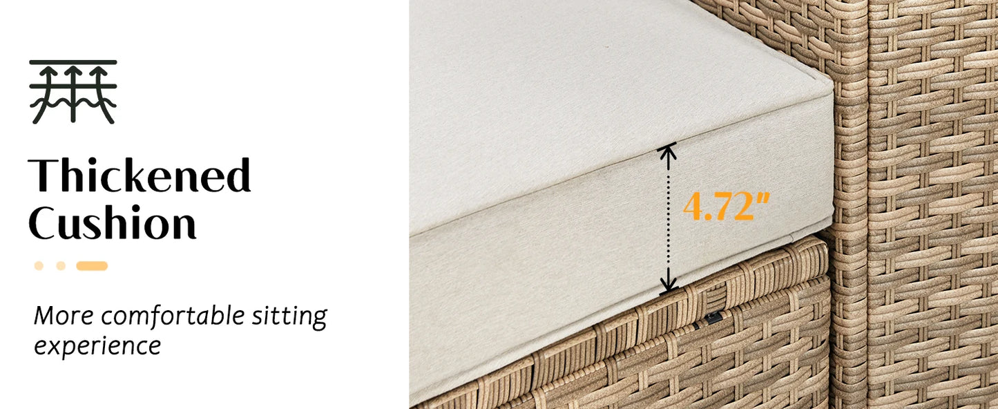 Patio Furniture Sets, 11 Piece Half-Moon Sectional Round Sofa Set, Outdoor Patio Furniture with Cushions & Wedge Table