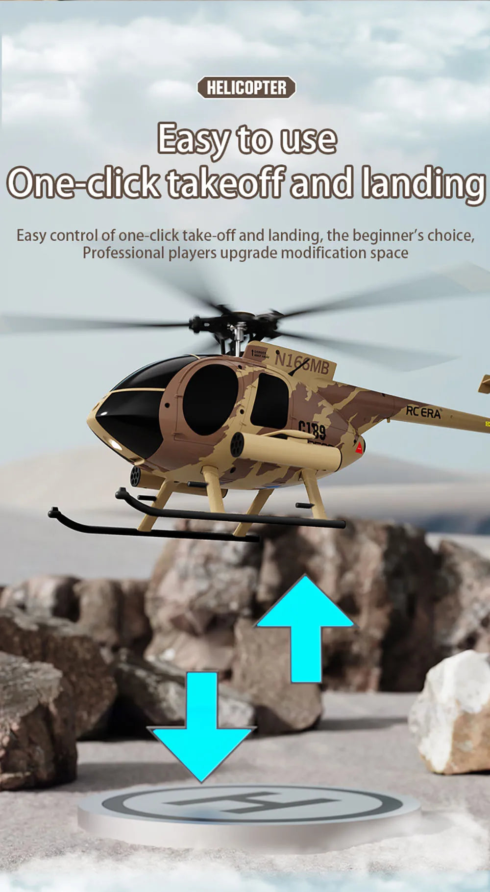 RC ERA C189 MD500 2.4G 6CH Flybarless Brushless RC Helicopter with Altitude Hold – 1:28 Scale