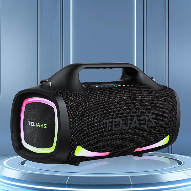 ZEALOT 100W Portable Bluetooth Subwoofer Speaker – 24000mAh Battery, RGB Lights, Waterproof, Wireless Pairing