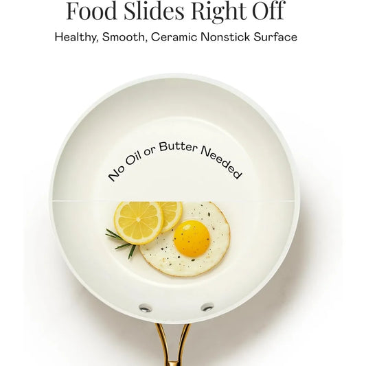 12-Piece Ceramic Nonstick Cookware Set with Steamer – PFOA/PFOS-Free