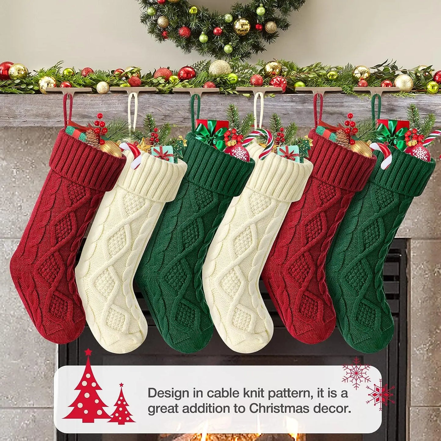 Christmas Stockings For Kids – Large Cable Knit Stockings