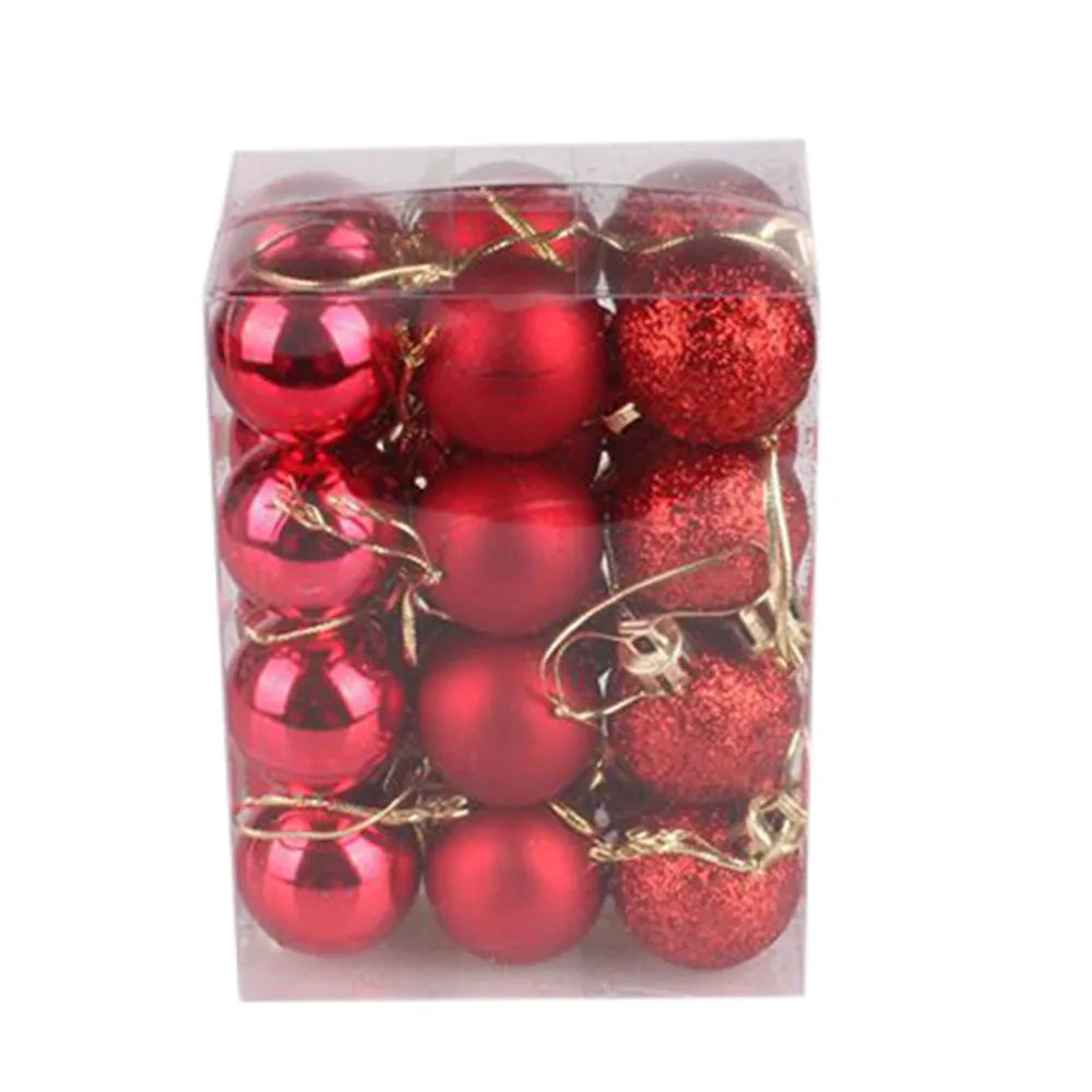 24Pcs Christmas Ball Christmas Tree Decoration Ornaments