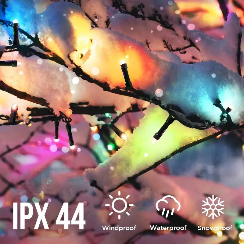 200 LEDs 82ft Multicolor Christmas Tree Lights, LED Christmas Light String, 8 Fairy Light Modes with Memory Timer Function