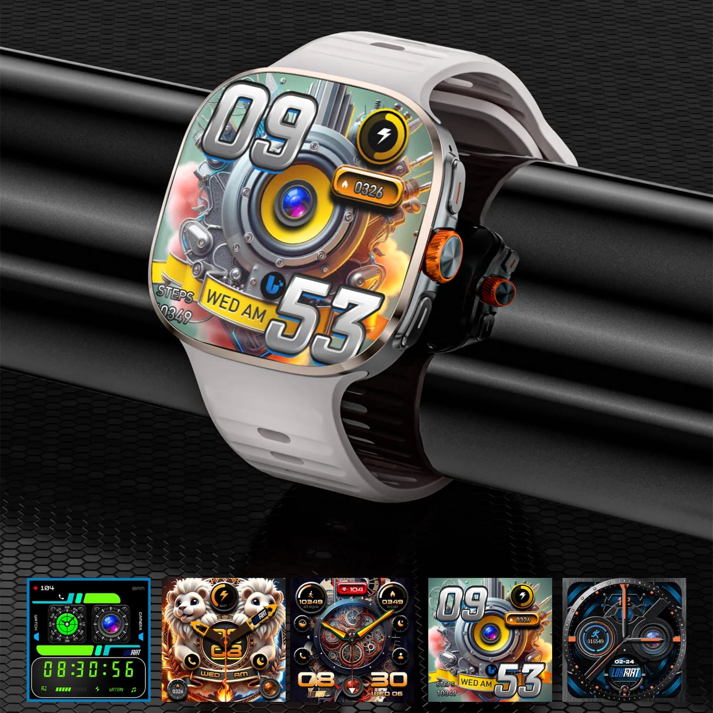 LOKMAT APPLLP 6 MAX – Android Smart Watch Phone | 2.16-Inch AMOLED Display | 4G/5G SIM | Rotating Camera | AI ChatGPT Integration