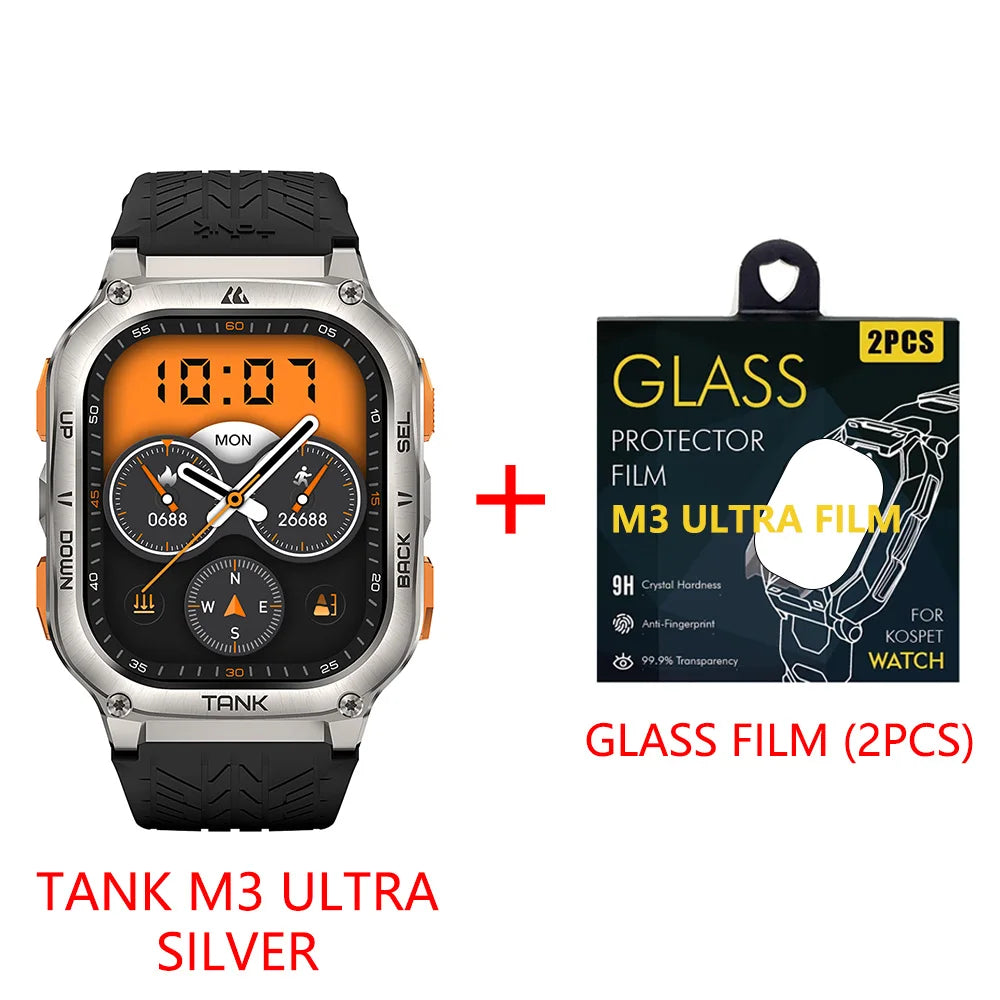 2025 Original KOSPET TANK M3 Ultra GPS Smart Watch For Men Stainless Steel 5ATM IP69K Waterproof AOD AMOLED 24/7 Health Monitor