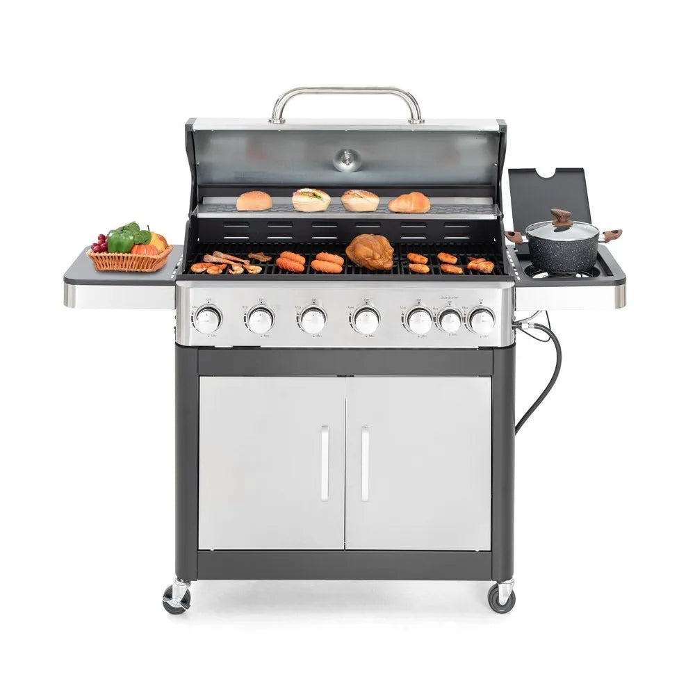 7-Burner Propane Gas Grill Stainless Steel Outdoor Backyard Patio Cooking Grill