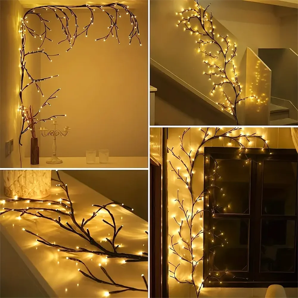 96 LED Solar Tree & Vine Wall Lamp – DIY Warm White Fairy Lights