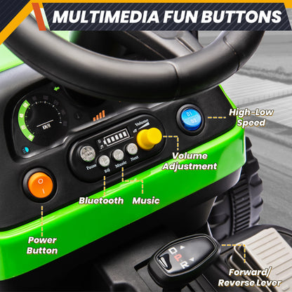 24V 2-Seater Ride-On Tractor Truck with Remote Control & Detachable Trailer – Perfect Gift for Kids Ages 2–6