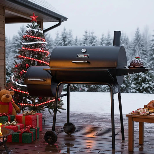 Large 823 Sq In Charcoal Grill with Offset Smoker, Outdoor BBQ Smoker Grill for Backyard & Camping