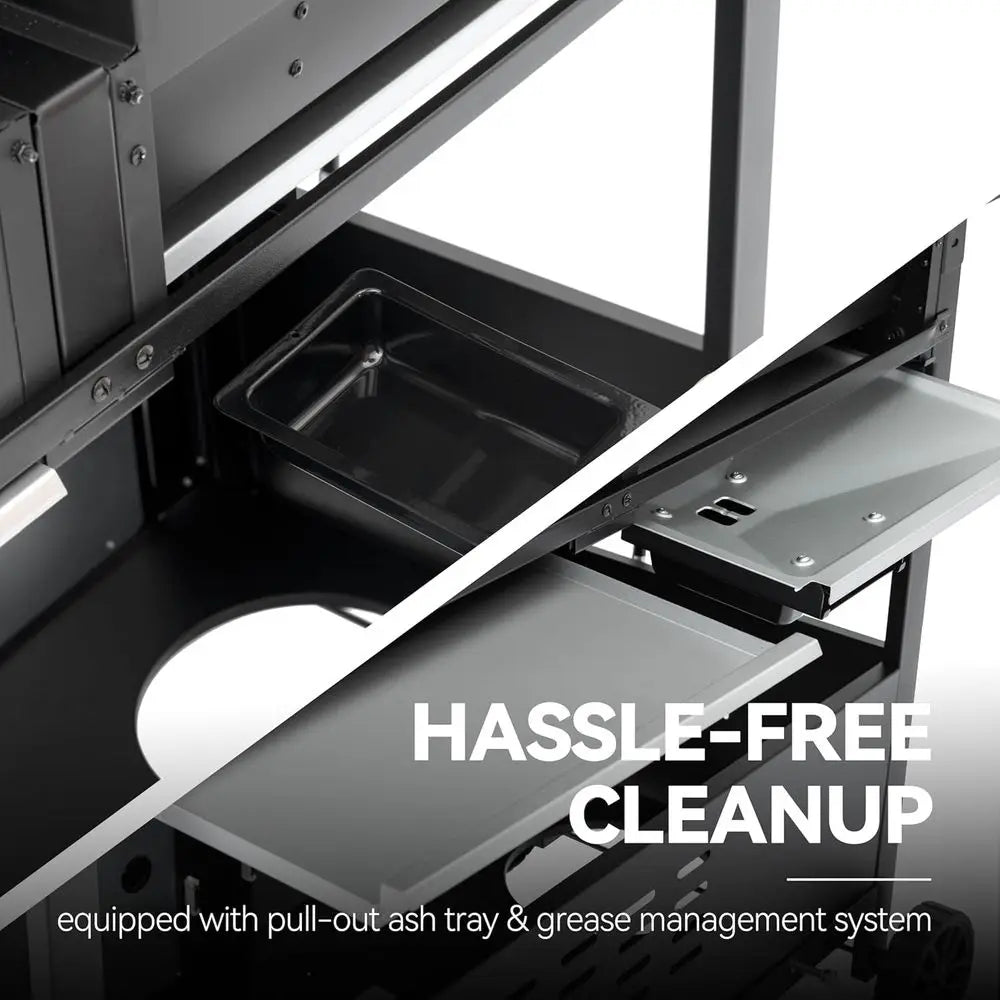 ZH3002N Propane Gas & Charcoal Grill Combo – Dual Fuel BBQ Grill with Cabinet & Side Shelves