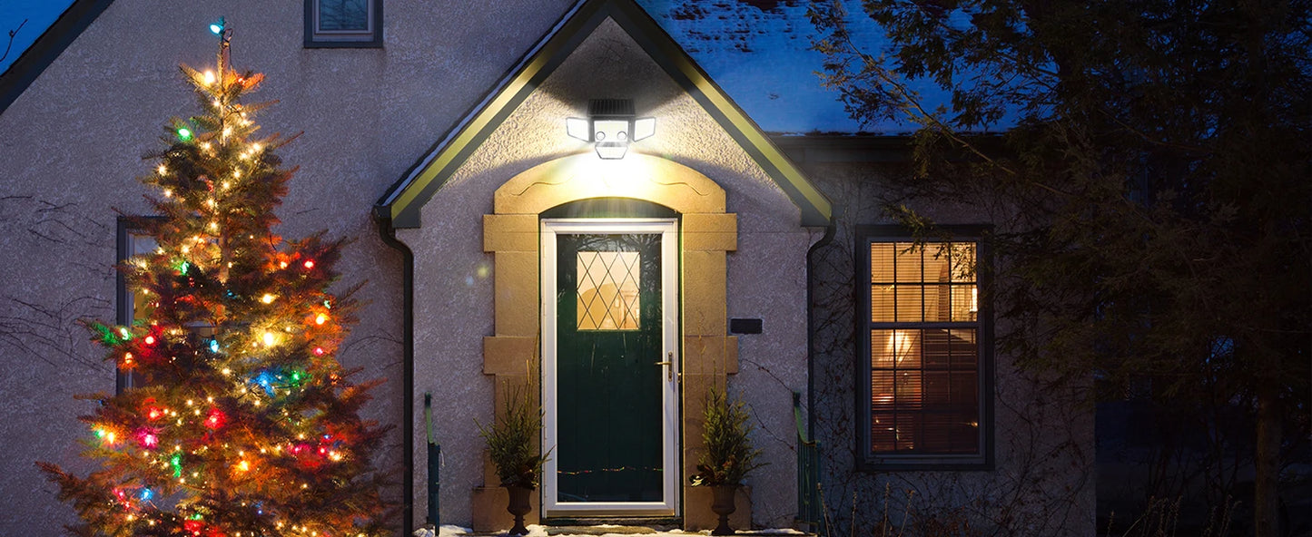 2024 Upgraded 4-Head Solar Motion Sensor Outdoor Lights