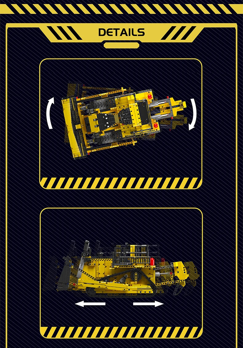 Remote-Controlled Bulldozer Building Block Set – 1508PCS D11 RC Construction Vehicle Toy by Mould King