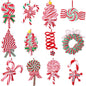 12 Pcs Wreaths Lollipop Christmas Tree Ornament and Candy Canes Designs  for Christmas Decor