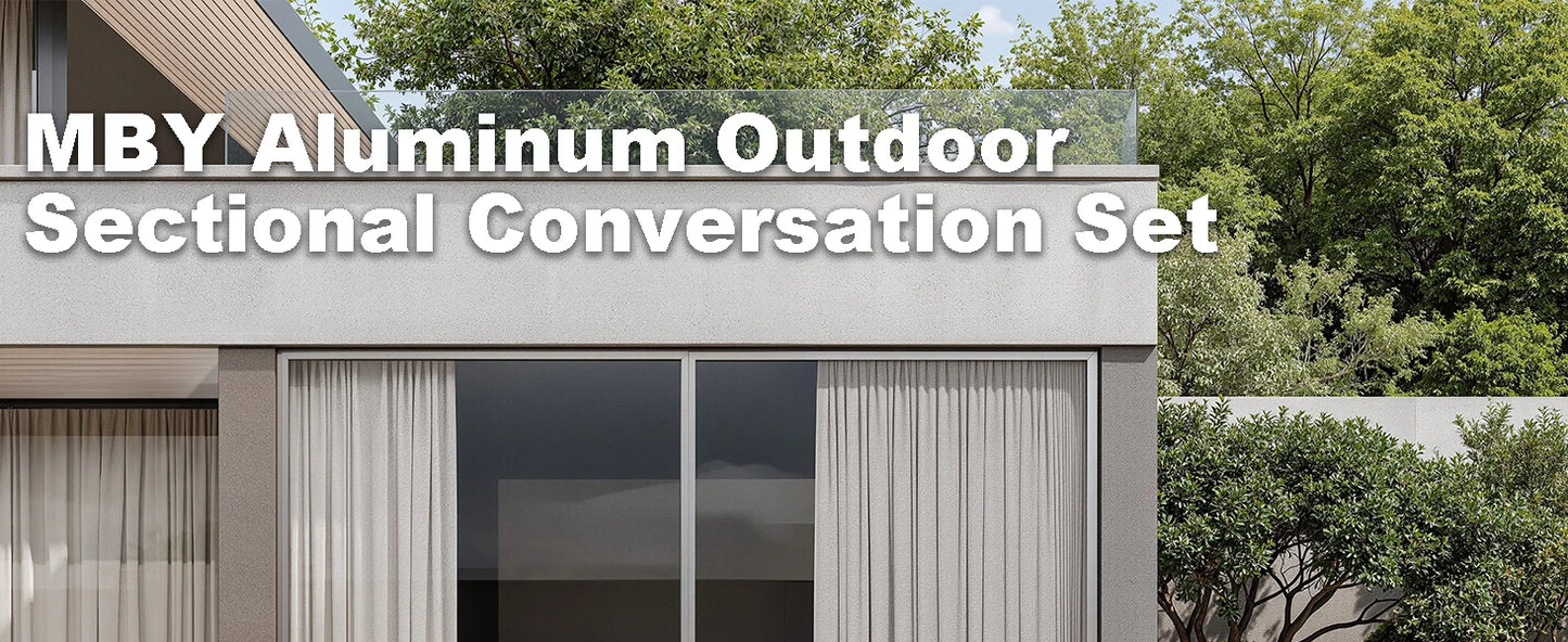 Aluminum Outdoor Patio Conversation Set with Coffee Table