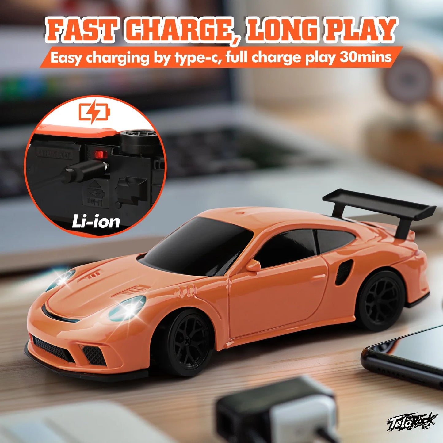 1/43 Scale 4WD Mini RC Drift Car – Full Proportional Steering & Throttle, High-Speed Remote Control Drifting Car – RTR Package