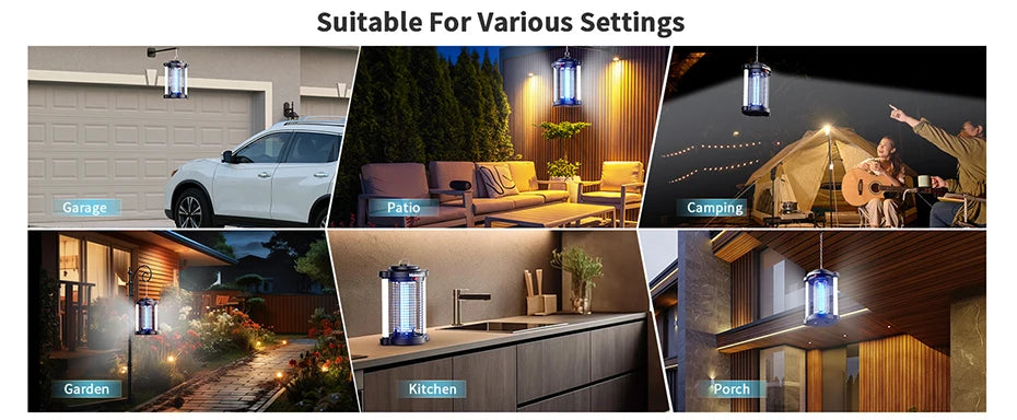 Minimoon Bug Zapper Outdoor Mosquito Zapper with Dual LED Light 4200V Electric Fly Trap