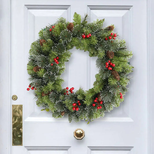 Christmas Hanging Decorative Lighted Holiday Wreath