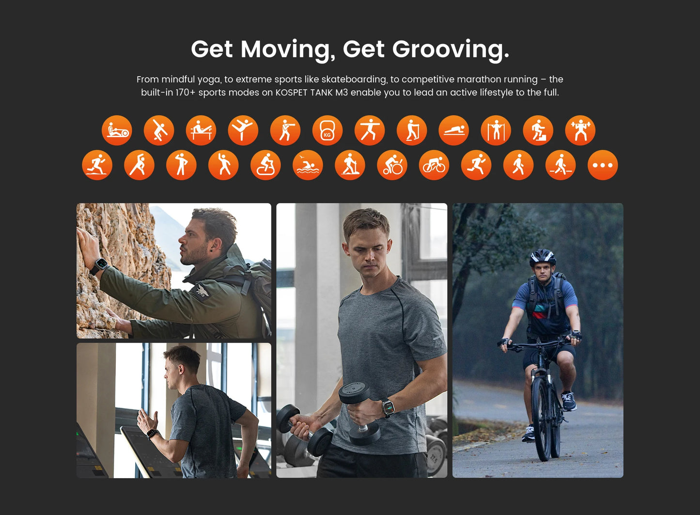 KOSPET TANK M3 Rugged Smart Watch for Men – Military Grade Durability, AMOLED Display, Bluetooth Calling & 60-Day Standby Battery