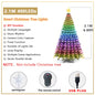 Waterproof  Smart APP Control LED Waterfall Christmas Tree String Lights with Star Topper for Christmas Party Holiday Decoration