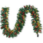 9Ft Artificial Christmas Garland Prelit with LED Lights 27 Pine Cones 27 Red Berries for Home Office Christmas Decorations