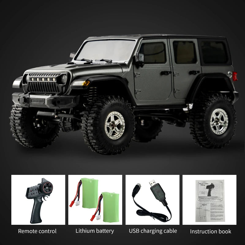 C8801 1:18 RC Climbing Jeep – 4WD Off-Road Rock Crawler with Lights, 2.4GHz Remote, 370 Motor & Simulation Body