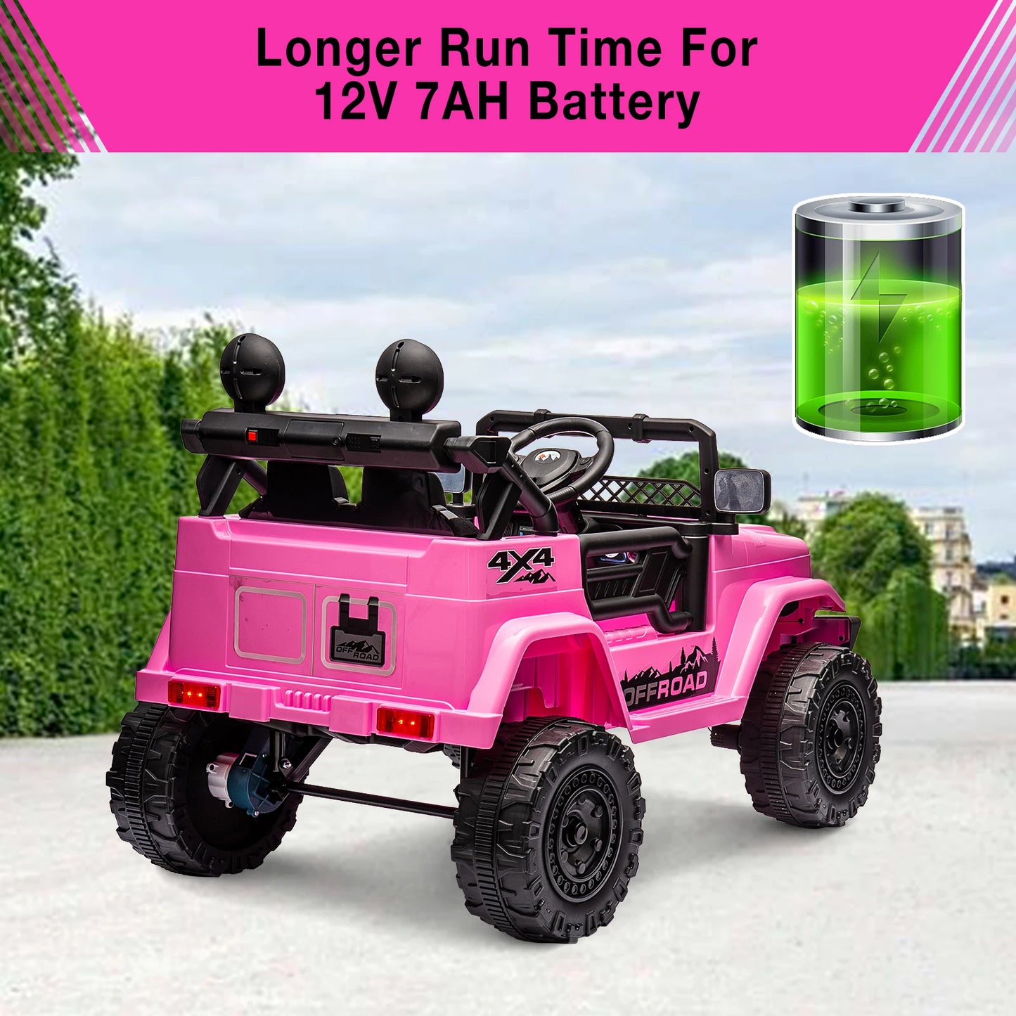 12V Ride-On Truck for Kids – 2 Seater Electric Vehicle with Remote Control, Bluetooth Audio & LED Lights